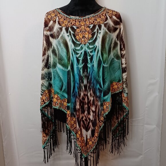 Women's Adoire Over the Head Colorful Shawl Size Medium - Picture 1 of 11